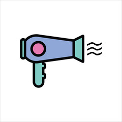 hair dryer vector icon line template