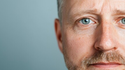 Obraz premium Under-eye close-up showing dark spots and faint wrinkles