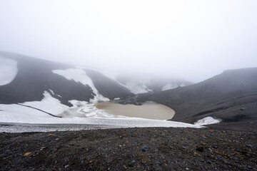 ice on the mountain deception island Antarctica