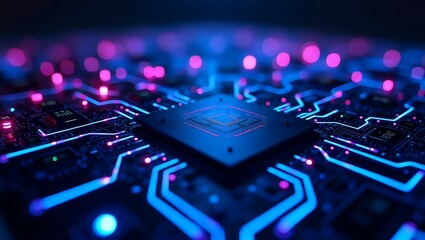 Circuit Board Close Up Computer Components Microchip Detail Technology