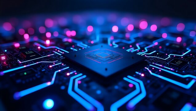 Circuit Board Close Up Computer Components Microchip Detail Technology