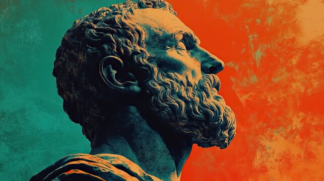 Ancient statue philosopher poster