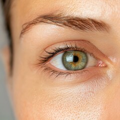 Under-eye close-up showing slight puffiness and dark circles