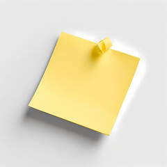 A bright yellow sticky note, isolated on a clean background, perfect for reminders or messages 