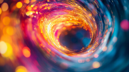 Swirling vortex of light creates a mesmerizing illusion of depth and movement