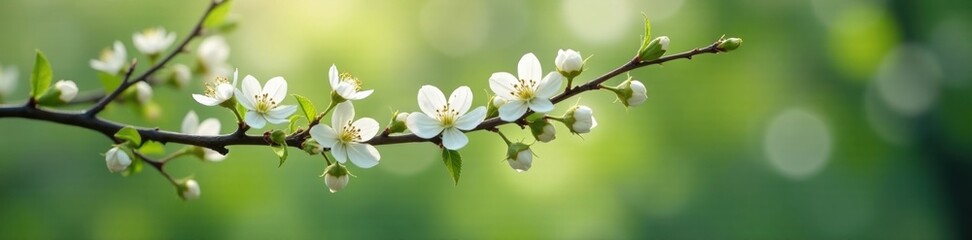 Fototapeta premium delicate white flowers on slender willow twig branches, flowers, willow, blossoms