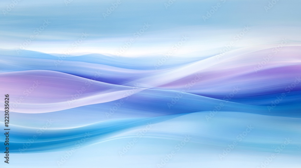 Fototapete A smooth gradient abstract background in shades of blue and purple, with soft, flowing transitions and a slight blur effect for a calming visual