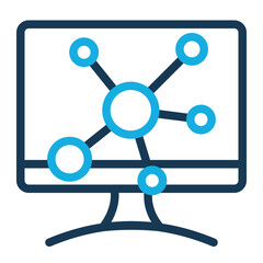 Computer Science Icon with Trendy Color Line Style