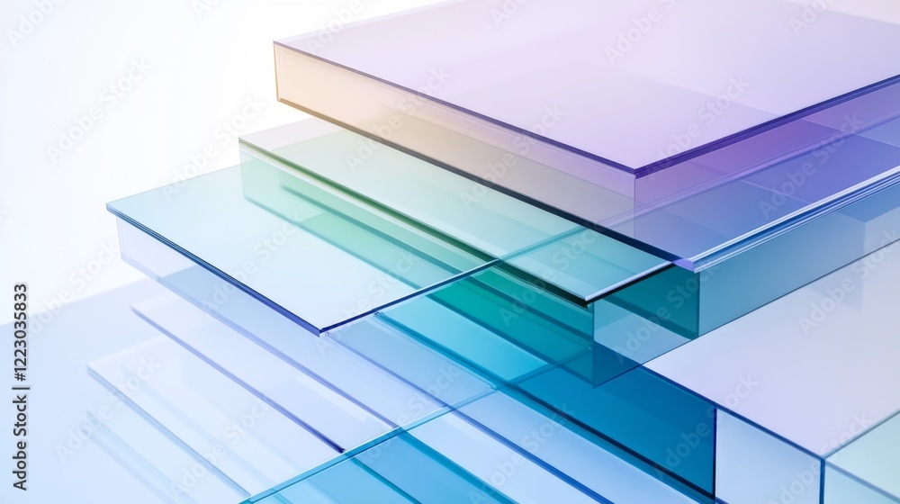 Poster a stacked area graph with soft gradient colors in blue, purple, and green tones, creating a smooth, 