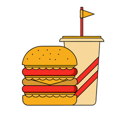 Minimalist Food Combo Vector Illustration for Designers.
