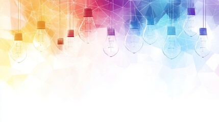 Abstract Background With Light Bulbs And Geometric Shapes, Concept For Innovation And Ideas
