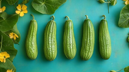 Organic raw green coccinia grandis or Ivy gourd curry on a colourful background