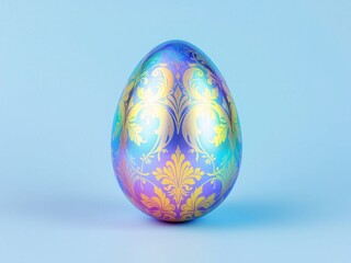Easter egg with iridescent colors