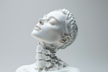 A close up of a statue of a woman