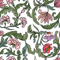 Vintage floral seamless pattern design for wall paper 