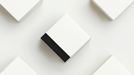 Minimalist White Boxes with Black Accent Detail