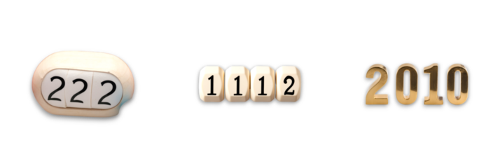 Isolated numbers on transparent background displaying counting values