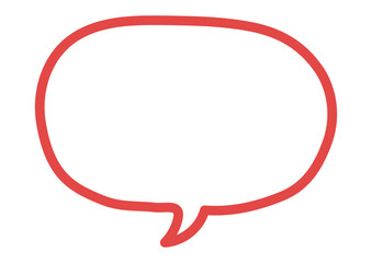 手書きの吹き出しふきだしフキダシ３赤