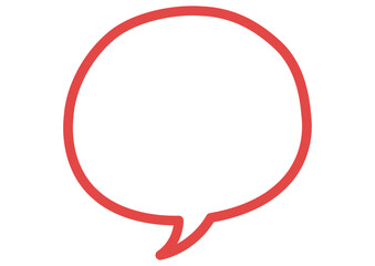 手書きの吹き出しふきだしフキダシ1赤