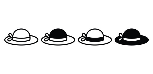 picnic hat summer holiday vector design icon simple flat modern style illustration collection isolated