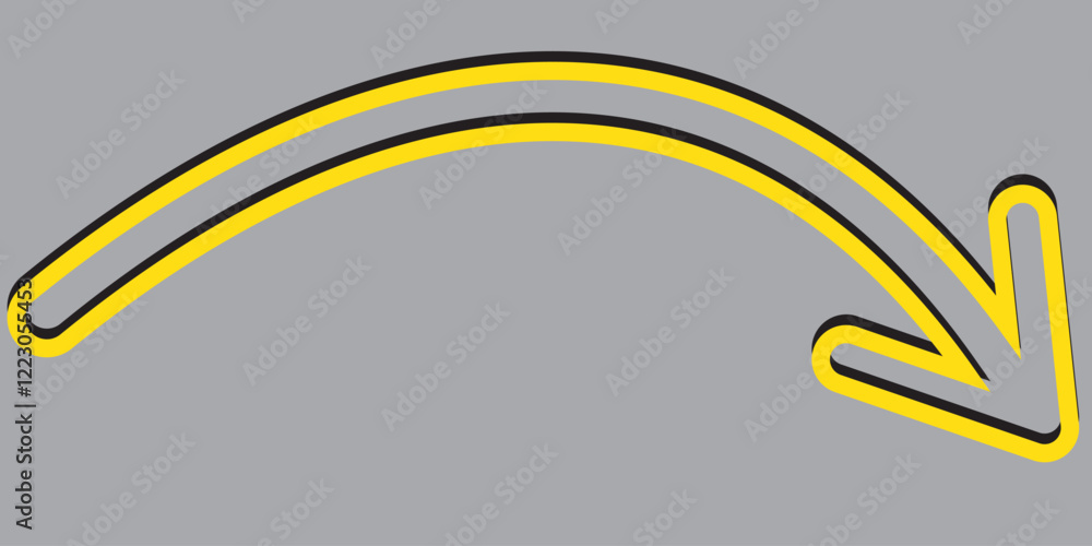 Poster print black curve arrow icon on transparent background. flat style. arrow icon for your web site des