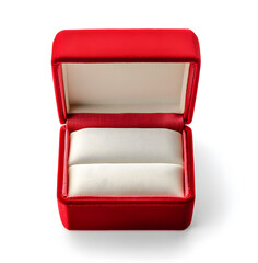 Elegant Diamond Engagement Ring in Red Velvet Box