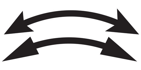 Print  Double Curved Long arrow icon set vector. Double long arrow vector. flat style Arrow symbol. vector illustration. 1176