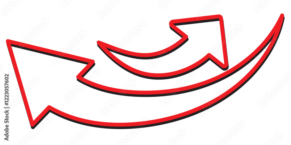 Poster print curved arrow icon vector. arrow pointer icon sign symbol vector. 1176
