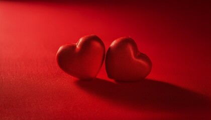 red heart on red background