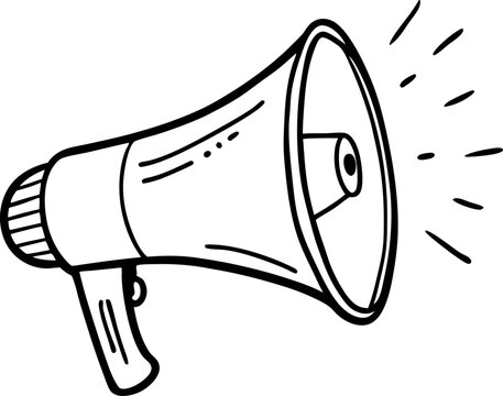 recommend clip art: Hand Drawn Megaphone Vector Illustration for Communication and Announcement Design