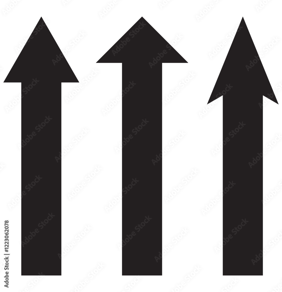 Poster print straight long arrow icons set. set of different arrow icons indicating various directions, dou