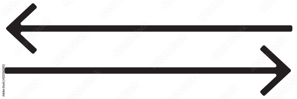 Poster print long arrows icon set. vector set of trendy long arrows left and right in flat style. icons iso