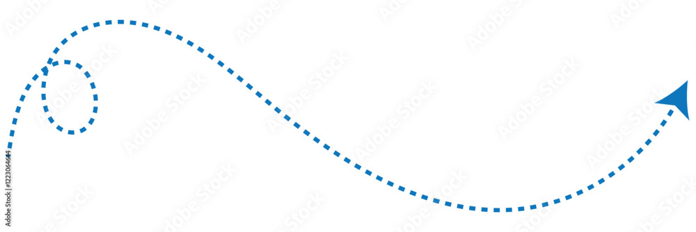 Poster print squiggle line dashed arrow. dash curved vector editable stroke arrow. isolated on white backgr