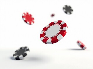 Casino Chips Falling - High-Energy Aerial Shot