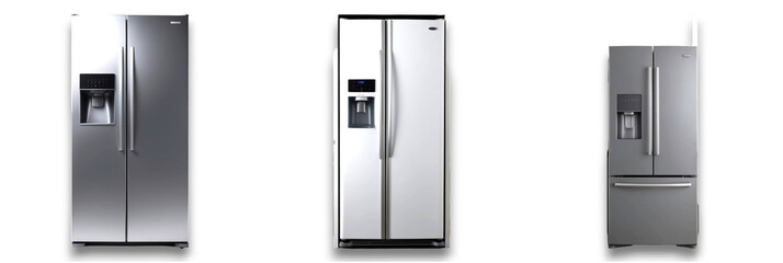Various refrigerators isolated on a transparent background