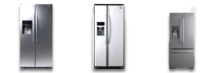 Various refrigerators isolated on a transparent background