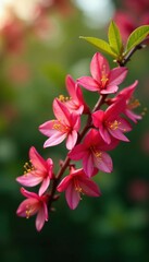 Fototapeta premium honeysuckle lat Lonicera caprifolium in full bloom on a branch, tree, garden