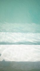 Abstract Ocean Waves in Teal and White