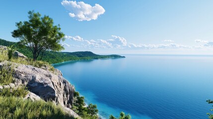 Obraz premium Tranquil Coastal Vista