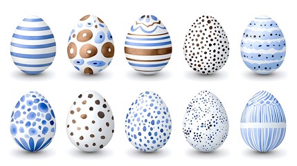 Fototapeta premium Blue decorative easter eggs
