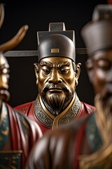 Obraz premium statue of a man with a sword and a hat on