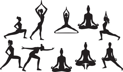 silhouette of yoga person