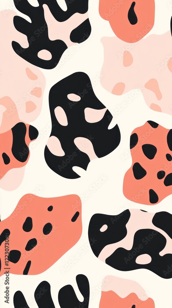 Poster this hand-drawn illustration showcases an enchanting abstract leopard using a mix of shapes and colo