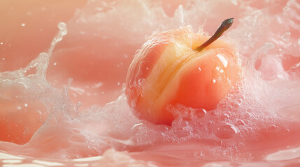 Splashing apple in water creates vibrant splash effect during dynamic moment