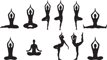 silhouette of yoga person