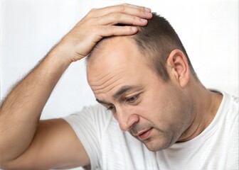 Fototapeta premium Man with Hair Loss Problem