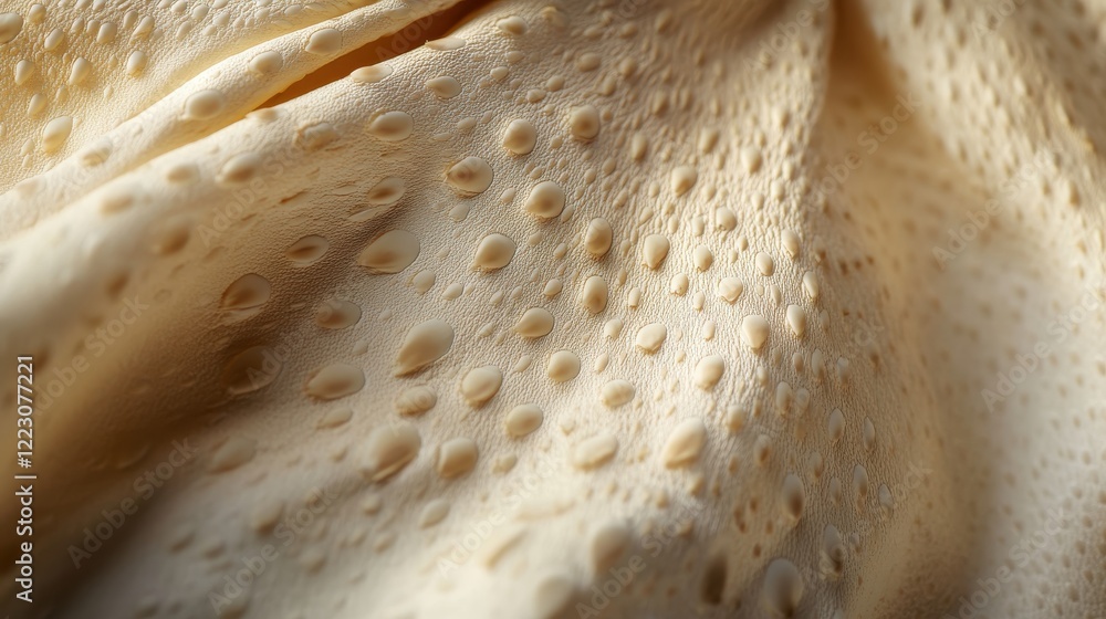 Poster close-up of beige textured fabric with abstract pattern and light shadows