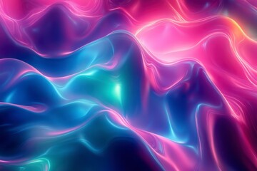 Obraz premium Vibrant Colorful Abstract Waves with Smooth Light Reflections