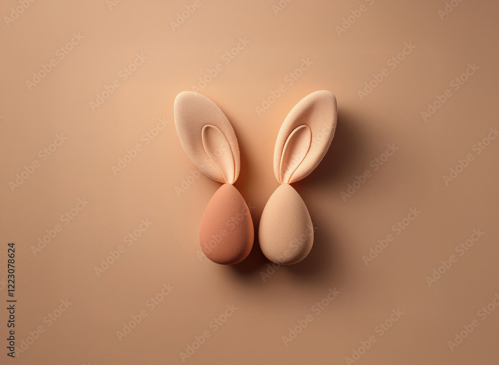 Poster here is a description and keywords for the provided image: **description:** a pair of stylized bunny