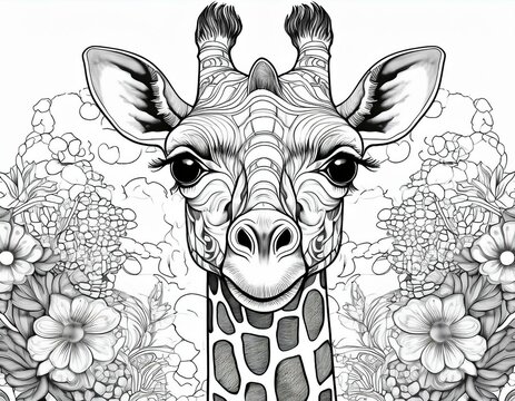 Ausmalbild Giraffe